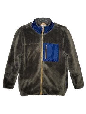 2022 Tommy Bahama Olive Green & Blue Sherpa Fleece Jacket Kids XL 14